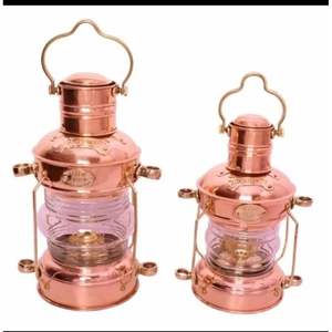 Lanterne d'ancrage solaire et à piles en laiton et cuivre pour le jardin et le camping - Product Image 3