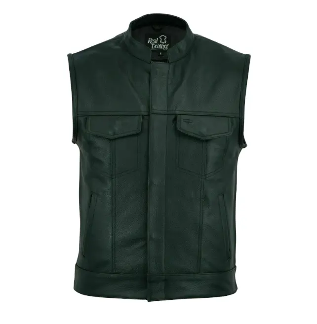 Pas cher prix hommes gilet en cuir conception personnalisée 2023 gilet en cuir/gilet en cuir hommes/couleur personnalisée gilet en cuir véritable