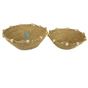 Plateau de service moderne pour la maison Plateau en jacinthe d'eau en jonc de mer Organisation de rangement Décoration intérieure - Product Image 3