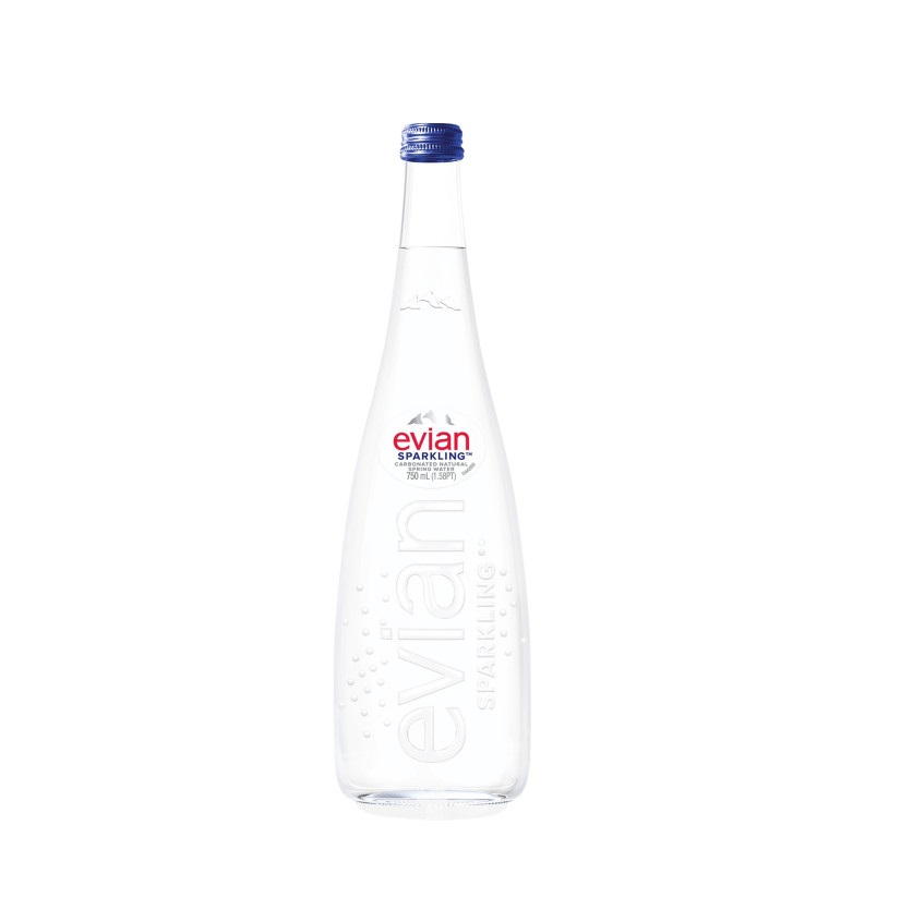 Стеклянная бутылка для игристой воды EVIAN 4x330 мл