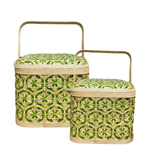 ตะกร้าเก็บผลไม้ลายดอกไม้น่ารักพร้อมตะกร้าเก็บผลไม้หลากสีสันและทนทาน - Product Image 1