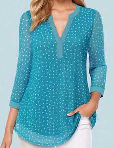 Top de verano, lavable a máquina, bonitas camisetas de manga larga, estilo bohemio, tela de textura suave, ajuste relajado, ajuste cómodo, - Product Image 6