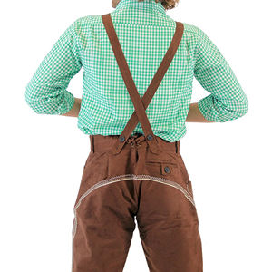 ชุดเดอร์แมนเลเดอร์โฮเซนสำหรับผู้ชายหนังแท้สีน้ำตาลน้ำหนักเบางานปักตามสั่งแบบใหม่ - Product Image 5