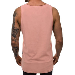 Ventas al por mayor de color logotipo personalizado hombres costilla tela Spandex algodón cuello Casual Singlets hombres chaleco cuello redondo hombres camiseta sin mangas - Product Image 5