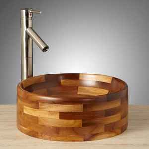 Lavabo en bois mangue Lavabo en bois d'acacia Lavabo d'hôtel Support mural en bois - Product Image 2
