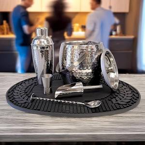 Hammered Stainless Steel <b>Ice</b> <b>Bucket</b> <b>with</b> <b>Lid</b> Scoop and Handle Polished Finish Insulated Design for Premium Home Bar Entertaining - Product Image 2