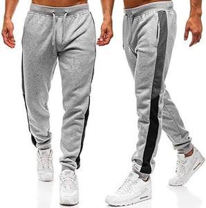 Pantalones Deportivos Rectos de Cintura Media Lisos Personalizados al por Mayor 2026 con Diseño de Panel Lateral, Ropa de Invierno, Ajuste Regular para Entrenamiento, Joggers para Hombre - Product Image 1