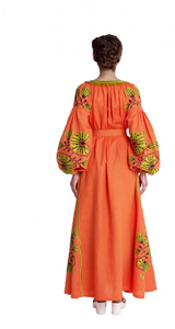 Vestido de fiesta bordado de manga larga, cuello en V, longitud hasta el suelo, bohemio, gitano - Product Image 5