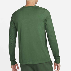 Camiseta Casual de Punto para Hombre, Manga Larga, Cuello Redondo, Corte Regular, Color Verde Sólido, Nuevo Diseño de 2026 - Product Image 2
