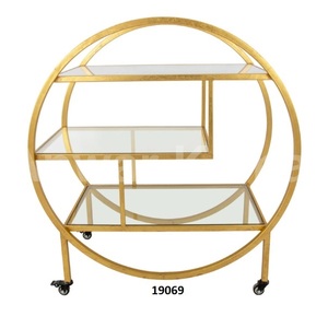 Carrito DE SERVICIO DE buffet dorado de acero inoxidable de diseño moderno para el hogar de lujo con espejo, decoración de muebles decorativos, carrito de servicio - Product Image 5