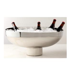 ถังไวน์ถังเครื่องดื่มสีเงินเงางามตู้แช่ไวน์และตู้แช่แช่ไวน์ที่มีมือจับเชือกบนโต๊ะถังน้ำแข็ง - Product Image 3