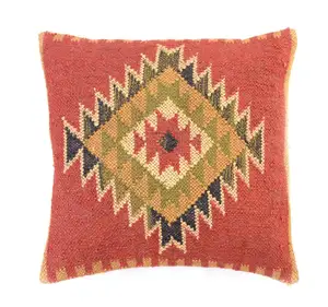 16X16 Inch Kilim Kussensloop Vintage Handweefgetouw Etnische Vierkante Vorm Kilim Kussenhoezen Home Decor Elegante Kussenslopen Bulk