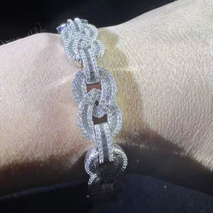 Bracelet et bracelet en moissanite VVS 10MM 8 pouces Alternative éthique et durable aux bijoux en diamant - Product Image 1