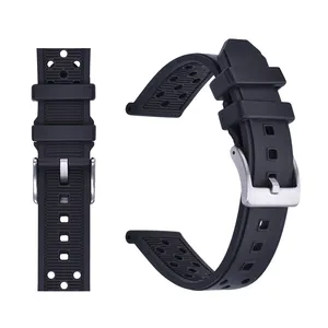 JUELONG New Design Soft Touching Diver Watch Strap 22mm Angular Tail Silicone Rubber Watch Strap