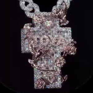 Tùy Chỉnh Iced Chữ Thập Mặt Dây Chuyền 925 Sterling Bạc Với VVS Moissanite | Hip Hop Đồ Trang Sức Cuba Chuỗi Mặt Dây Chuyền - Product Image 1