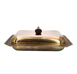 Fournisseur en gros Beurrier en laiton Boîte à beurre rectangulaire personnalisée Conteneur à beurre Look royal Beurrier en laiton fait à la main - Product Image 3