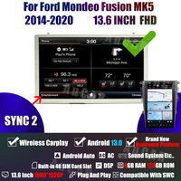 Aucar 13,6 "último Android 13 Tesla pantalla coche Radio Estéreo para Ford Mondeo Fusion 2014-2020 navegación GPS REPRODUCTOR DE DVD coche Video