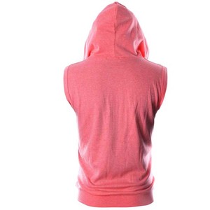 เสื้อแขนกุดมีฮู้ดระบายอากาศได้ดีสำหรับผู้ชายเสื้อกล้ามผ้าฝ้ายสีชมพูโลโก้แบบลำลองขนาดใหญ่พิเศษ - Product Image 2