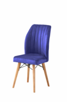 Fauteuil de salle à manger Alessa, style moderne et luxueux, revêtement en coton, pieds en bois, écologique, garantie 1 an, best-seller pour la maison et l'hôtel