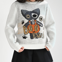 Pull en molleton à col rond personnalisé de bonne qualité, motif personnalisé, pull fait main, design personnalisé pour fille
