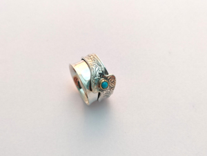 Muy recomendado Dal turquesa forma redonda anillo de piedras preciosas hecho a mano 925 anillo de plata esterlina para mujeres - Product Image 2