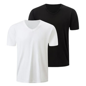Nouveau T-shirt pour homme tendance été, manches courtes, col rond, coupe ajustée, en coton, pour homme - Product Image 1