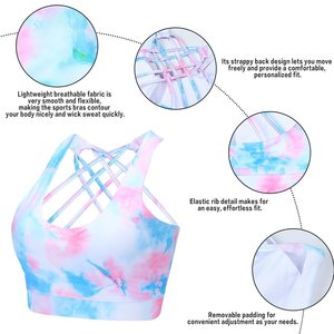 Sujetador Deportivo Básico Tie-Dye Multicolor Personalizado, Nuevo Diseño, Cómodo, Ajustado, con Relleno, Bralette Deportivo para Gimnasio - Product Image 4