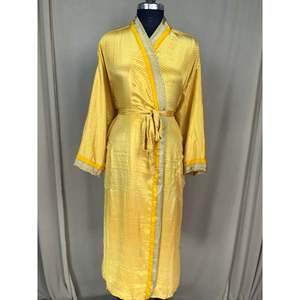 Vintage Chic Recycled Silk Sari Robe Women's Boho <b>Kimono</b> for <b>Beach</b> Resort Wear for Bridesmaid Lounge Cover-up Dressing Gown - Product Image 2
