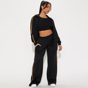 Survêtement grande taille pour femmes très vendu ensemble de survêtements solides pour femmes avec fermeture éclair ensemble de survêtements taille personnalisée pour femmes - Product Image 1