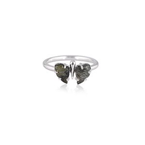 Natural Bio Tourmaline Carving Stone 925 Sterling Silver Party Wear Rings Natural Stone Handmade Rings Women Jewelry - Product Image 1