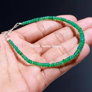 <b>Hot</b> Selling 3-5mm Welo Fire Ethiopian Opal Bracelet Beautiful Natural Green Beaded <b>Stone</b> Made From Sterling Silver for Jewelry - Product Image 5