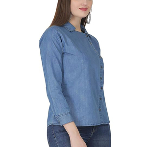 Women Winter Denim <b>Shirt</b> Casual Eco-Friendly Moisture Wicking Durable Smooth Finish for Outdoor & <b>Office</b> Wear Daily Dressing - Product Image 2