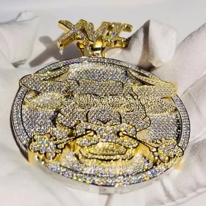 Colgante de Diamantes con Corte Brillante y Claridad VVS, Chapado en Oro Sólido de 14k, Estilo Hip Hop para Hombre, Plata 925, Tamaño Personalizable, IGI - Product Image 5