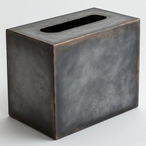 Elegante Caja de Pañuelos Metálica Multifuncional de Diseño Contemporáneo, Construcción Duradera, Hecha a Mano, Acceso Diario Conveniente - Product Image 6