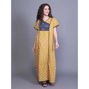 Chemise de nuit 100% coton tissé avec poche latérale, taille élastique, style luxueux, grande taille, thermique, respirante, 3XL, vêtements d'intérieur, ODM - Product Image 2