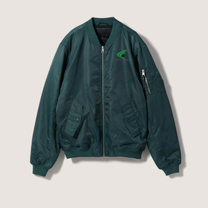 Veste Letterman de collège de couleur unie pour hommes blouson d'aviateur d'hiver sur mesure avec logo brodé et bordure - Product Image 1