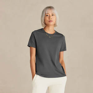 T-shirts classiques unisexes, unis, 100% coton, gris chiné, respirants, logo homme, graphique actif, coton, t-shirt de sport - Product Image 3