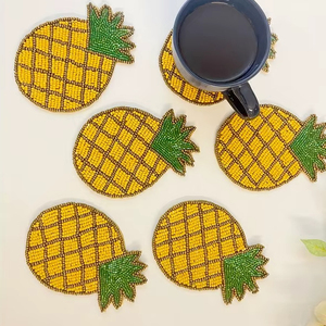 Alta y mejor calidad de posavasos con cuentas de bordado de nuevo diseño Estilo clásico con cuentas a precio mayorista - Product Image 1