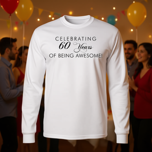 Camiseta de Manga Larga de 60 Años de Experiencia, Colección de Camisetas Promocionales Premium para Celebrar con Estilo - Product Image 3