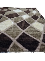 Adiva 3D Shaggy Moderner Blumen-Jacquard Gewebter Maschinengefertigter Dicker Jute-Teppich mit Mittlerem Flor, Reversibel mit Latex-Rückseite für Wohnzimmer