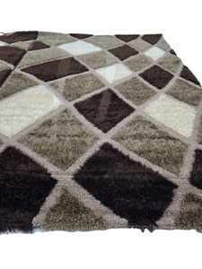 Tapis Adiva 3D Shaggy Moderne à Motifs Floraux Jacquard Tissé à la Machine en Jute Épais à Poil Moyen Réversible avec Dos en Latex pour Salon et Usage Domestique - Product Image 1