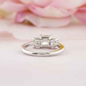 1.7CT Princess Cut Three Stone Eco-Friendly Lab Grown Diamond Engagement Wedding Ring for Her Party Proposal Gift - Product Image 4