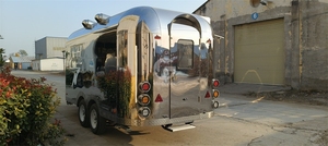 Chariot de café extérieur, camion de bière et de nourriture mobile, bar mobile entièrement équipé en acier inoxydable, remorque alimentaire avec certification DOT et NSF - Product Image 4