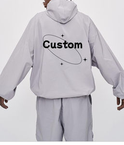 Ensemble de survêtement de sport d'extérieur à séchage rapide, coupe-vent, léger, fin, protection solaire, logo personnalisé pour homme - Product Image 6