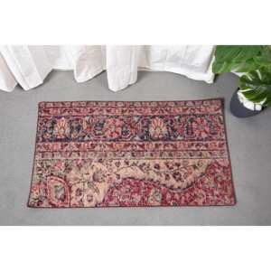 Classique Rouge Bleu 1.8 X 3.2ft Grande Surface Turc Laine Jute Tapis Patchwork Motif pour Entrée Couloir Rectangle Chambre 10mm Latex - Product Image 2