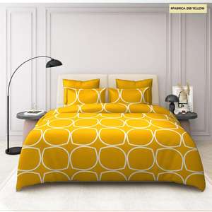 100% draps de lit sur mesure de différentes tailles en motifs floraux et géométriques en pastel et couleurs vives en jaune - Product Image 5