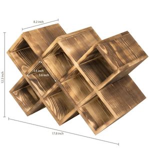 Brown Solid Wood Wine Bottle Storage Rack Holder for <b>Kitchen</b> Home Decoration Dining <b>Table</b> champagne Wine Display Rack Holder bar - Product Image 3