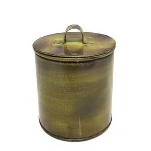 Boîte ronde en fer avec couvercle plaqué or pour ustensiles de cuisine Style moderne décoratif fait à la main personnalisé en vrac - Product Image 6