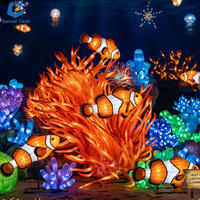 Projecteur d'éclairage sur le thème sous-marin, grande lanterne de Noël en forme de tortue marine, solution tout-en-un pour l'affichage de la faune marine