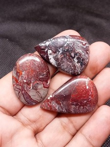 Fournisseur indien Dentelle Artisanale Agate Naturelle Cabochon Pierres Précieuses en Vrac pour Bijoux Artisanaux ou Reiki Guérison Noir Tailles Mixtes - Product Image 4